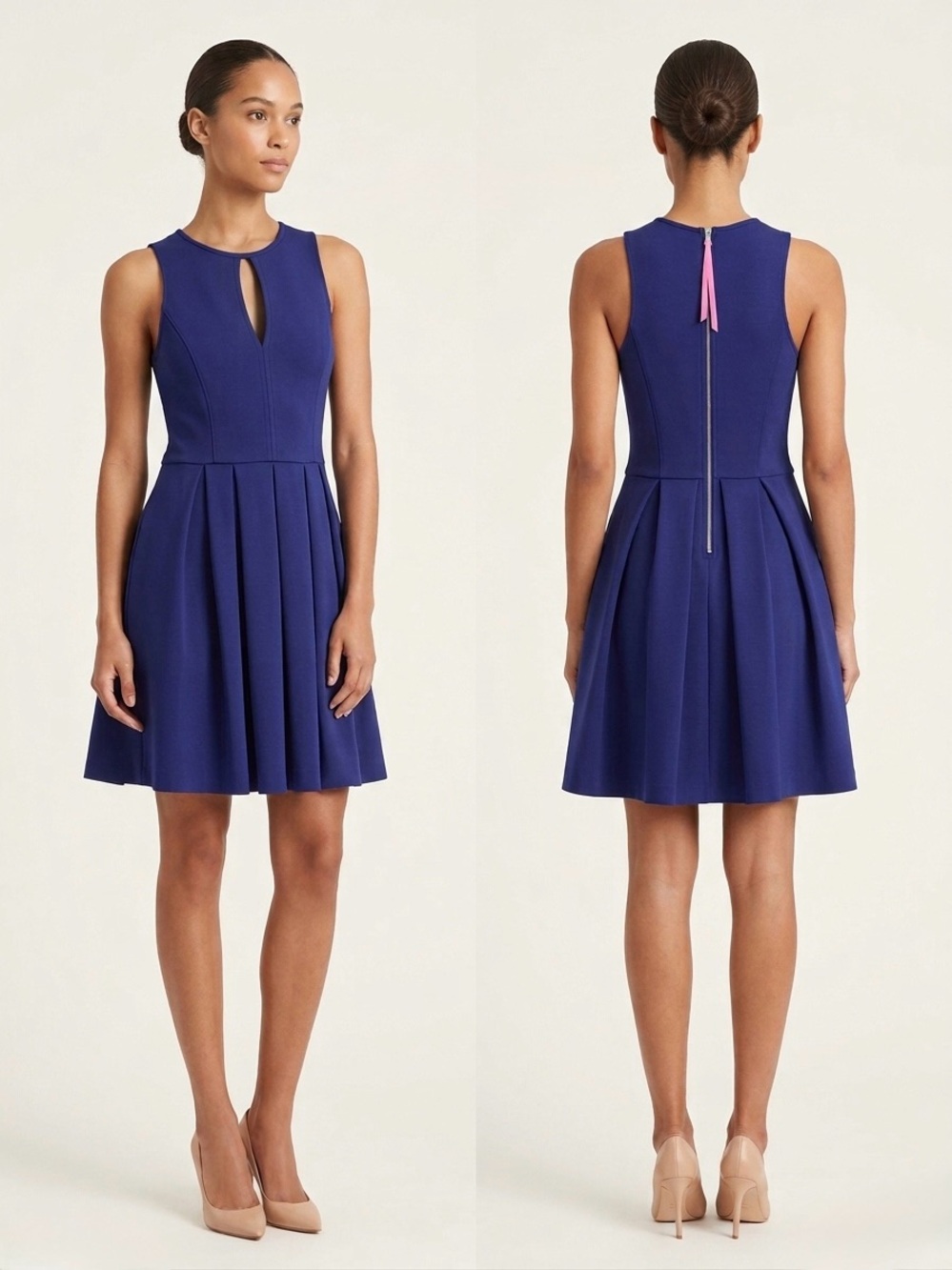 REBECCA TAYLOR Navy Blue A-Line Dress Sz 4 Fit & Flare Nautical Party Wedding
